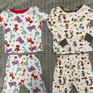 2T pajamas bundle- dinosaurs and halloween